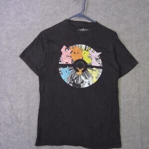 Pokemon Shirt Mens Medium Black Circle Graphic Tee Anime Cartoon Pop Culture